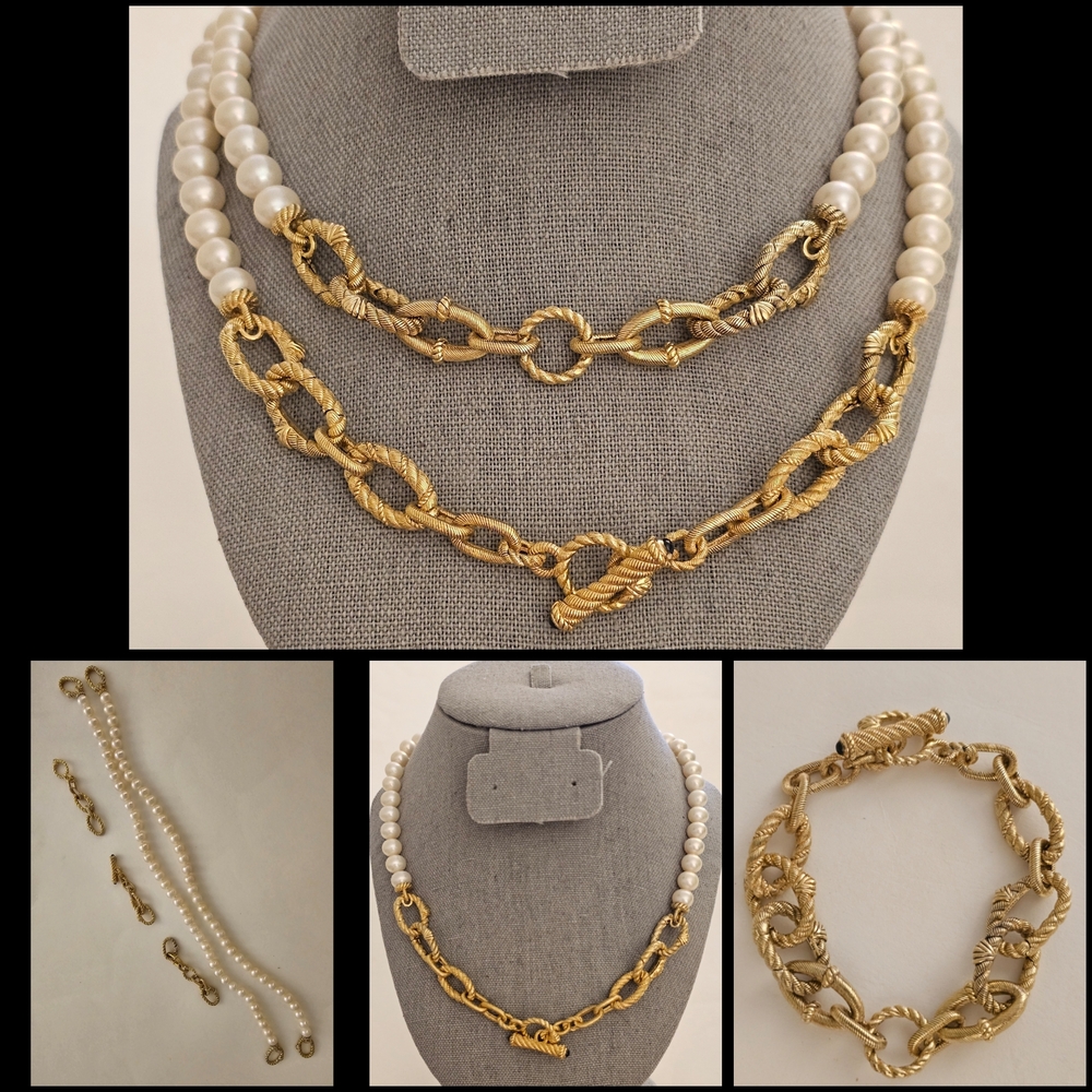 Judith Ripka Interchangeable Sterling & 14K Clad Cultured Pearl System 36"